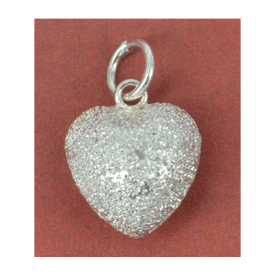Sterling Silver Pendant Heart Stardust 12mm 1 pack