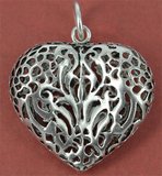 Sterling Silver Pendant Heart 34x42mm incl ring-findings-Beadthemup