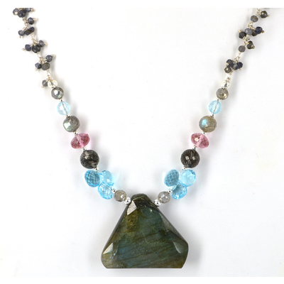 Sterling Silver Labradorite gemstone Necklace