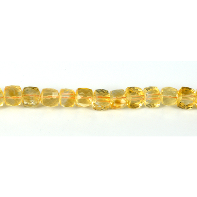 Citrine Faceted Cube approx 7mm EACH