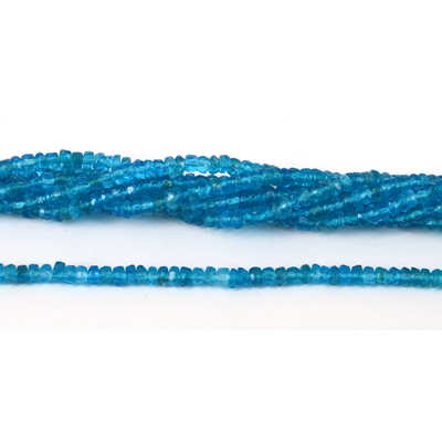 Apatite Neon Faceted Rondel 3x2mm strand
