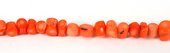 Coral Apricot S/Drill tube approx 6x8mm-beads incl pearls-Beadthemup