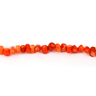 Coral Apricot S/Drill tube app 5x6mm strand