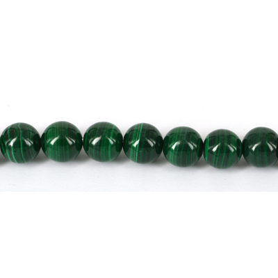 Malachite Natural Polished Round 9-10mm strand approx 42 beads