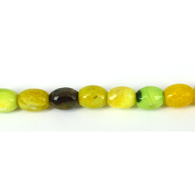 Agate Crackled/dyed  Faceted Barrel 15x20mm strand