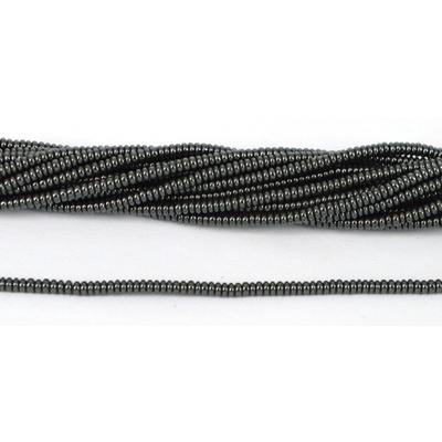 Hematite Polished Rondel 2x1mm strand