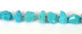 LAST STRAND Turquoise AA natural Flat + S/Drill Nugg-beads incl pearls-Beadthemup