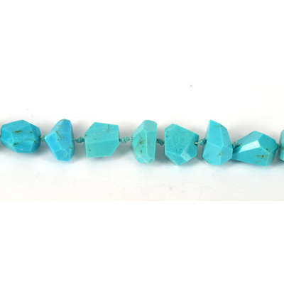 LAST STRAND Turquoise AA natural Flat + S/Drill Nugg