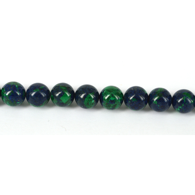 Azurite Natural  Polished Round 10mm strand