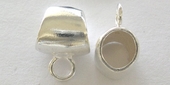 Sterling Silver Bail Closed w/Ring 11x15mm  including ring 6mm hole-findings-Beadthemup