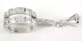 Sterling Silver Bail Briolette/Pinch CZ 40mm do-findings-Beadthemup