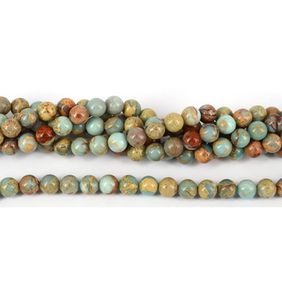 Opal Blue African Polished Round 10mm strand 40 beads