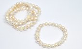Fresh Water Pearls White 8-9mm Elastic bracelet-beads incl pearls-Beadthemup