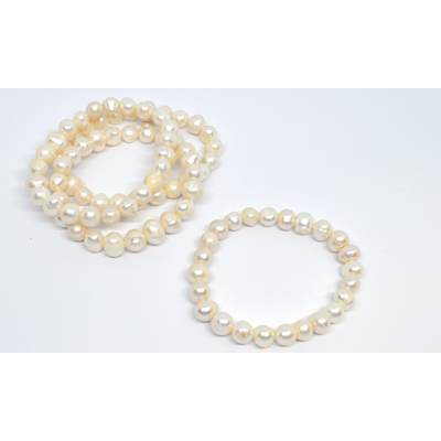Fresh Water Pearls White 8-9mm Elastic bracelet