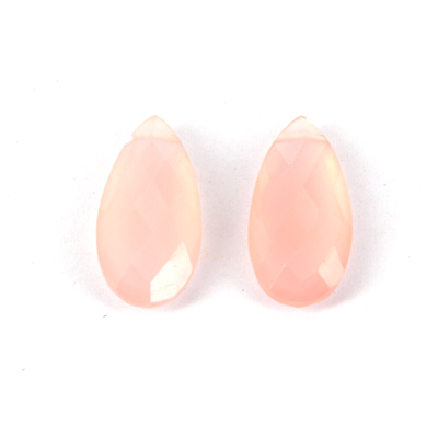 Chalcedony Pink Briolette 20mm PAIR