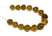 LAST STRAND Beer Quartz Lazer Cut Onion 8mm - 10mm 14 beads-beads incl pearls-Beadthemup
