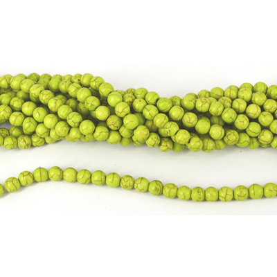 Howlite Dyed Round 10mm Lime strand
