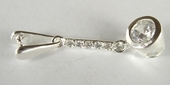 Sterling Silver Bail Briolette/Pinch CZ 34mm wi-findings-Beadthemup