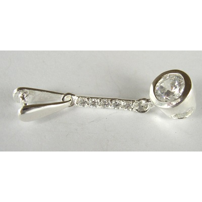 Sterling Silver Bail Briolette/Pinch CZ 34mm wi