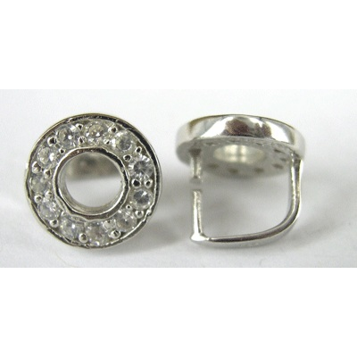 LAST ONE Sterling Silver Bail Briolette/Pinch CZ 9mm rou