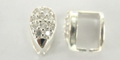 Sterling Silver Bail Briolette/Pinch CZ 8.5x5.5-findings-Beadthemup
