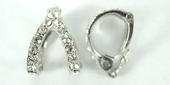 LAST ONE Sterling Silver Enhancer CZ 10x14mm Rhodium plt-findings-Beadthemup