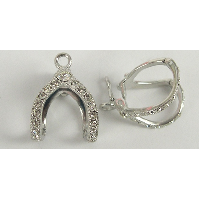 LAST ONE Sterling Silver Enhancher CZ 13x19mm