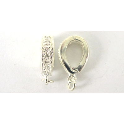 Sterling Silver Enhancer CZ 15x3mm