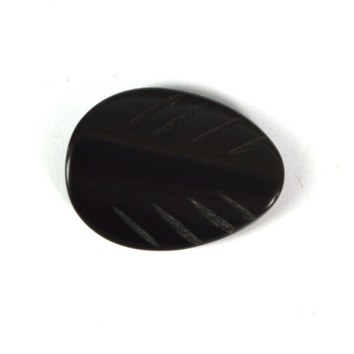 Black Agate Carve Leaf bead 20x15mm EACH