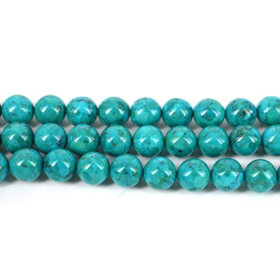 Turquoise natural Polished Round 12mm strand