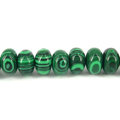 Malachite Syn.Polished Rondel 10x6.5mm EACH