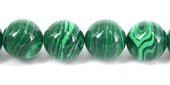 Malachite Syn.Polished Round 12mm EACH-beads incl pearls-Beadthemup