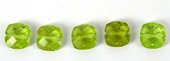Peridot Faceted Cushion approx 8mm EACH-beads incl pearls-Beadthemup