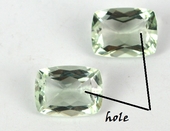 Green Amethyst T/drill cushion 12x16mmpair-beads incl pearls-Beadthemup