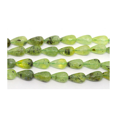 Prehnite Faceted Teardrop 12x20mm Pair