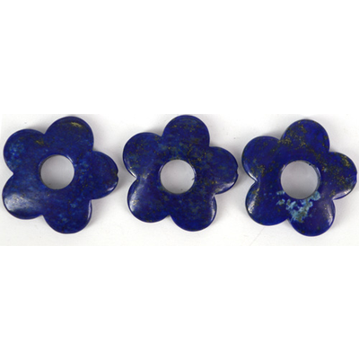 Lapis Natural  27mm Flower bead EACH