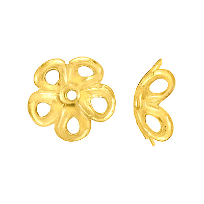 14k Gold filled Cap filligree 8mm 2 pack