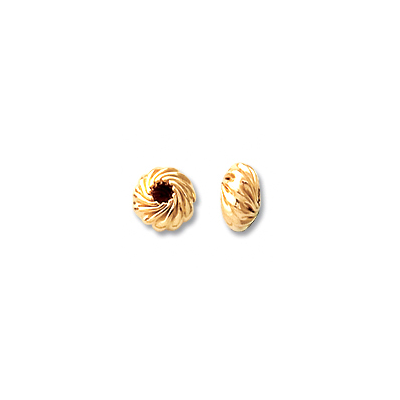 14k Gold filled bead Rondel Twist 6mm 4 pack