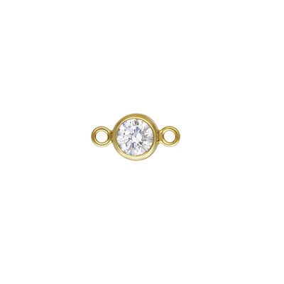 14k Gold Filled Connecter 4mm CZ 2 pack