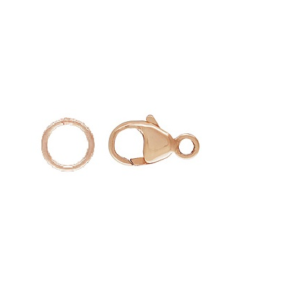 14k ROSE Gold Filled lobster clasp 4.8x9mm with cl/5mm ring 2 sets