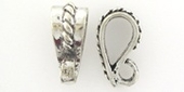 Sterling Silver Bail Closed with ring 15x5mm twist-findings-Beadthemup