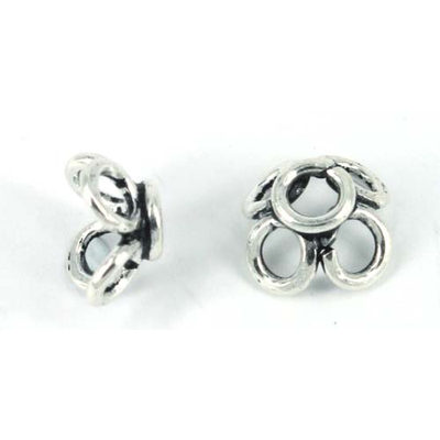 Sterling Silver Cap 10x5mm 4 ring 4 pack