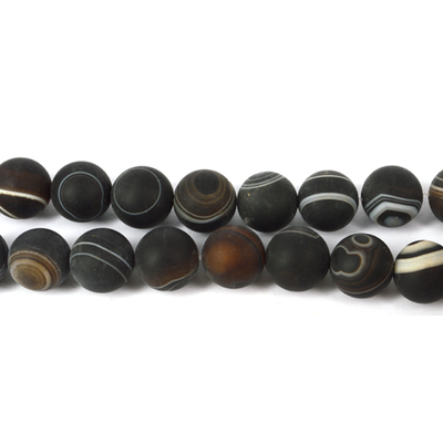 Agate Banded Matt Round 18mm beads per strand  22Beads