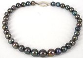 45cm Sterling Silver  & Fresh Water Edison Black 10-16mm Pea-jewellery-Beadthemup