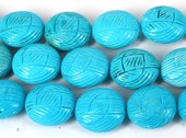 Howlite Dyed Carved Oval 33x30mm BEAD EA-beads incl pearls-Beadthemup