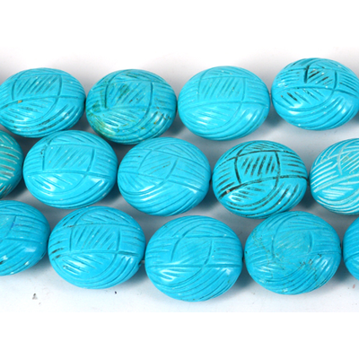 Howlite Dyed Carved Oval 33x30mm BEAD EA