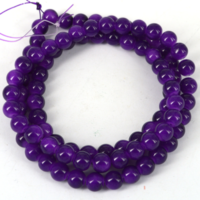 Glass bead strand 80cm long 10mm Purple