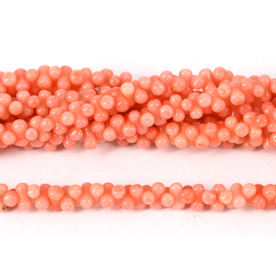 Coral Apricot s/Drill Peanut 3x6mm beads per strand 1