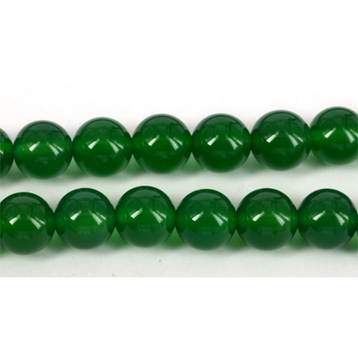 Agate Dyed Green Polished Round 12mm beads per strand 33Bead