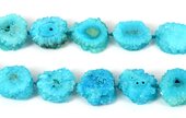 Agate Druzy Geode AQUA app 15+mm EACH-beads incl pearls-Beadthemup